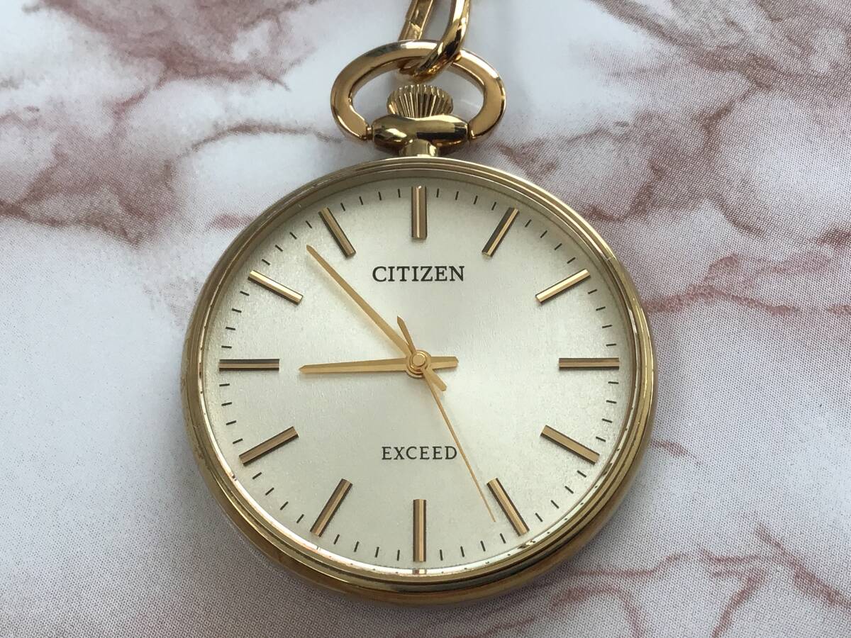 稼働品 CITIZEN シチズン EXCEED エクシード 懐中時計 クォーツ