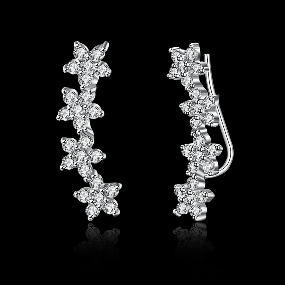ピアス ジルコニア シルバー リング レディース ブルーム クリア ジルコン スタッド スターリング ヨーロッパ スタイル 新しい 9 ピアス ジルコニア シルバー リング レディース ブルーム クリア ジルコン スタッド スターリング ヨーロッパ スタイル 新しい 9