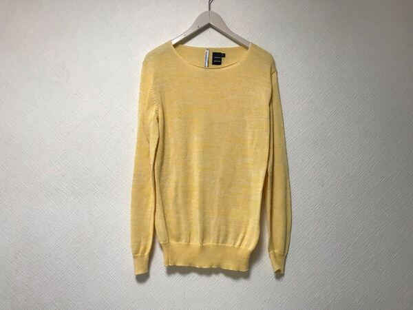 本物ティボーヴァンダルストラットVANDERSTRAETEコットンニット長袖セーターメンズサーフミリタリービジネススーツゴルフイエローLペルー製