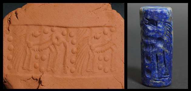 古代バクトリア ラピスラズリ 動物 円筒印章 シリンダーシール