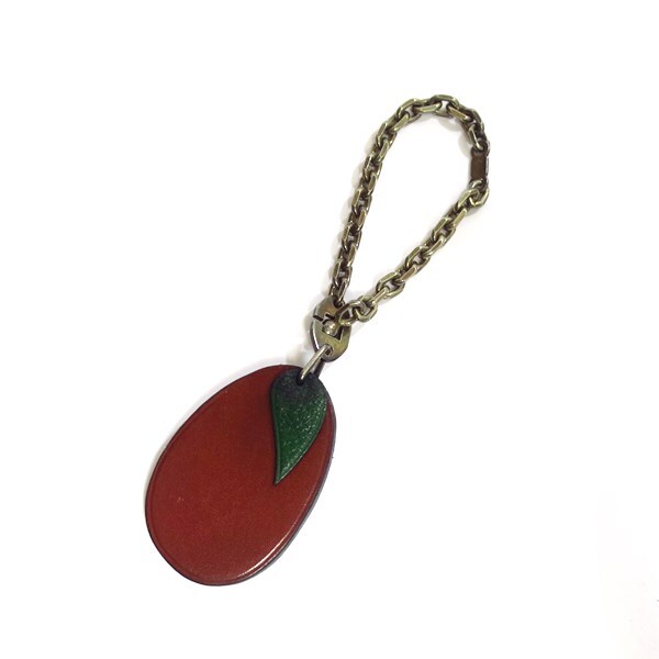 HERMES エルメス フルーツモチーフ レザー キーホルダー チャーム【送料無