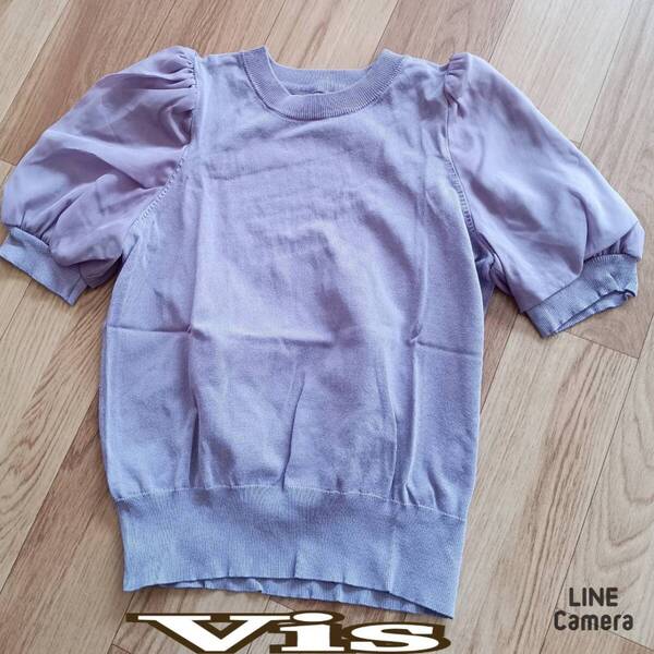 Vis ◆ 半袖 カットソー Fサイズ パープル ◆ ビス ◆ レディース トップス