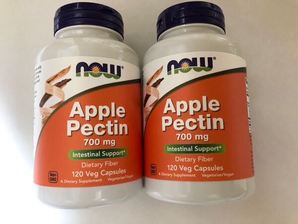 《2個送料無料》アップルペクチン 水溶性食物繊維 700mg 120粒 (ポリフェノール カリウム 便秘対策)Now Foods サプリメント Apple Pectin
