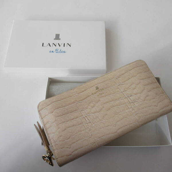 ■■202412即決■ LANVIN en Bleu ランバンオンブルー未使用ピンクベージュ マゼンダ 長財布ラウンドファスナー