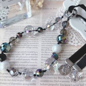 Cookie Lee リボンネックレス チョーカー ブラック ガラス おおぶり ゴージャス☆Vintage jewelry accessories R0259