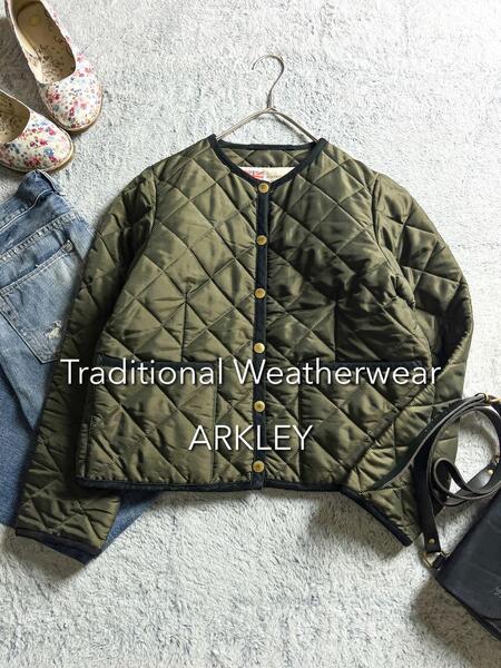 【トラディショナルウェザーウェア】ARKLEY ノーカラーキルティングジャケット