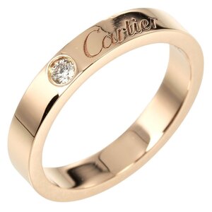 カルティエ Cドゥ エングレーブド 7号 リング 指輪 K18PG ピンクゴールド ダイヤモンド CARTIER 約3.39g【I182324018】中古