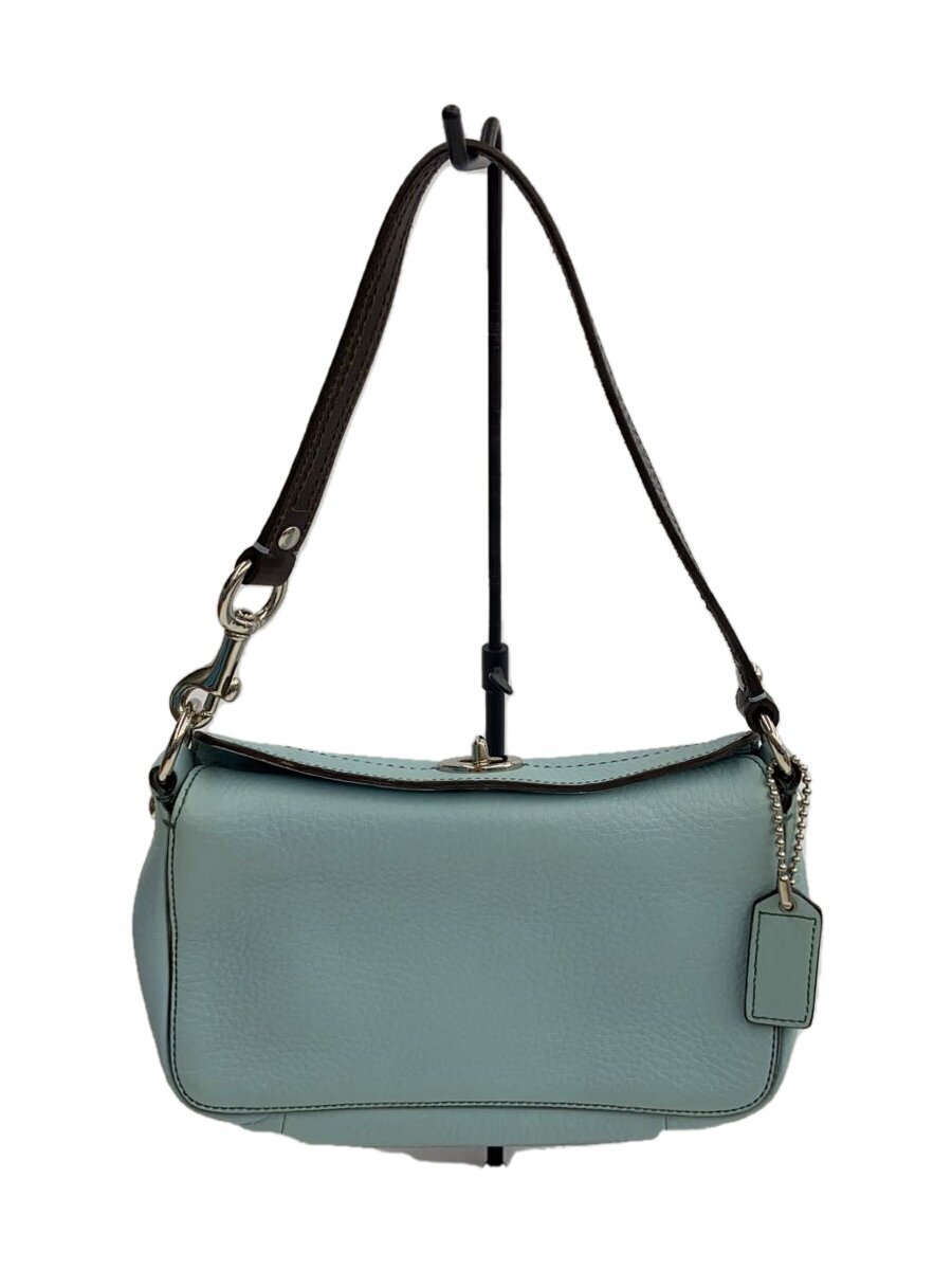 COACH◆ショルダーバッグ/レザー/BLU/8A37