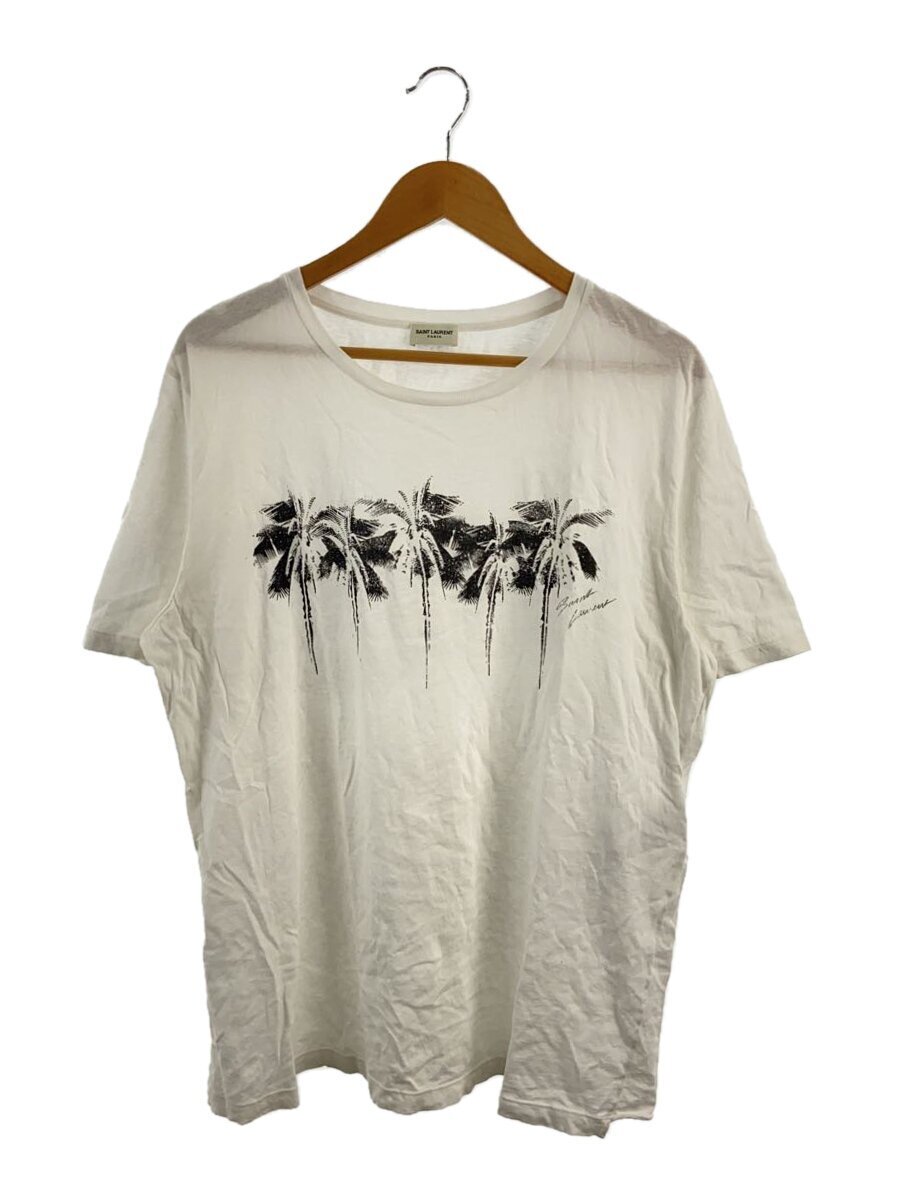 【SAINT LAURENT】25最新作★REVERSE Tシャツ SAINT LAURENT◇Tシャツ/XL/コットン/WHT/TH55 603285 YBPA2 9744