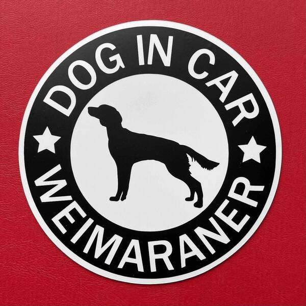 犬(ワイマラナー ロング BK )マグネット ステッカー 防水 車用【匿名配送】