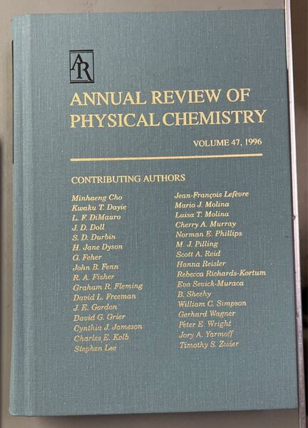 Annual reviews of physical chemistry vol. 47, 1996.