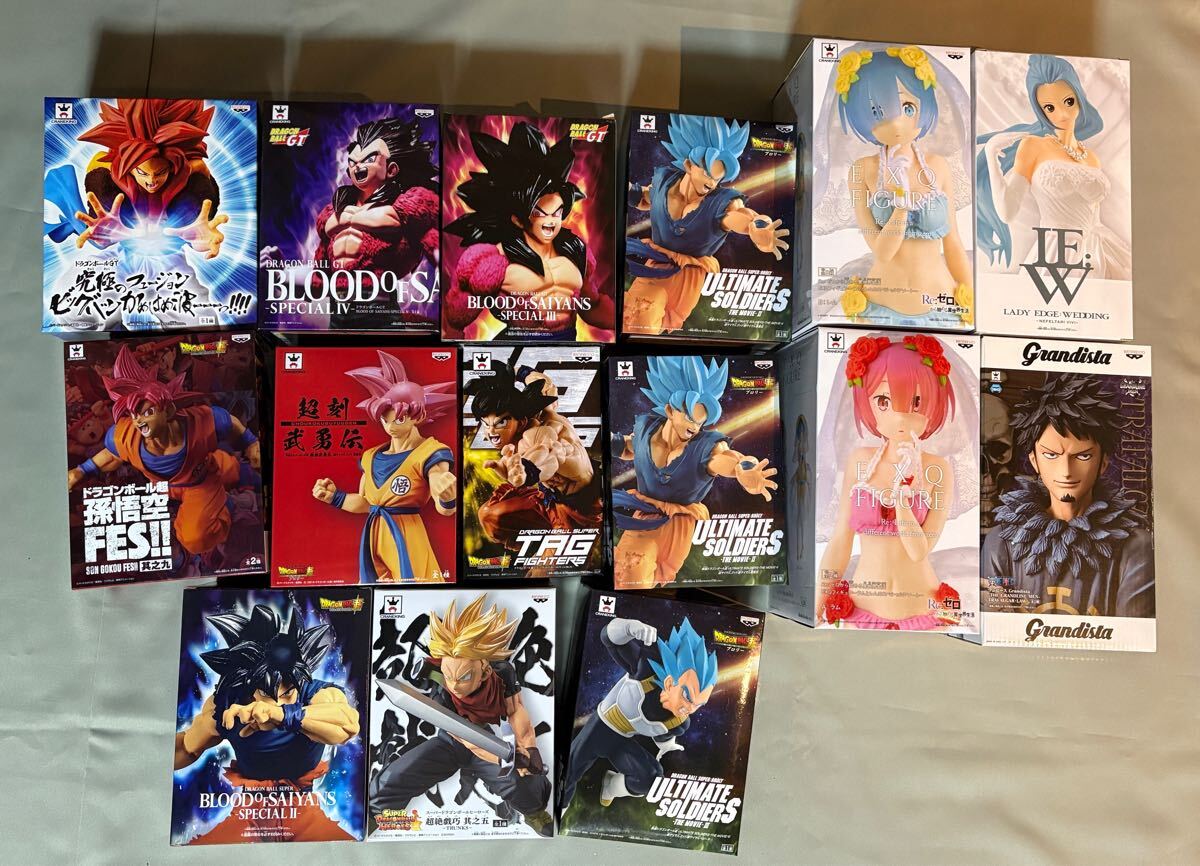 ドラゴンボール ワンピース ゼロから始める異世界生活 フィギュア 15体SET レム ラム ゾロ 孫悟空 ビビ FES 140 Ｆ