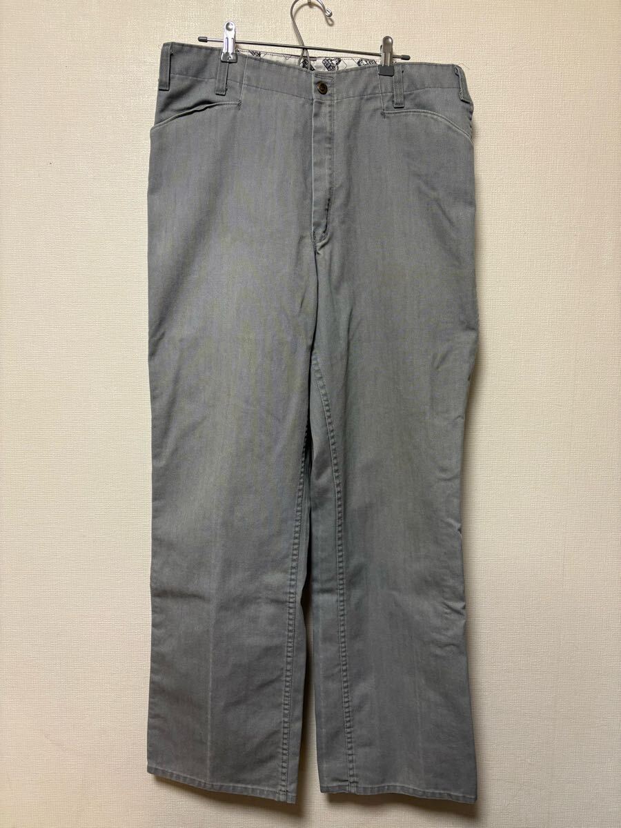 90s BEN DAVIS ワークパンツ フリスコパンツ 表記W36 ベンデイビスパンツ USA製 ライトグレー 34×32.5 古着