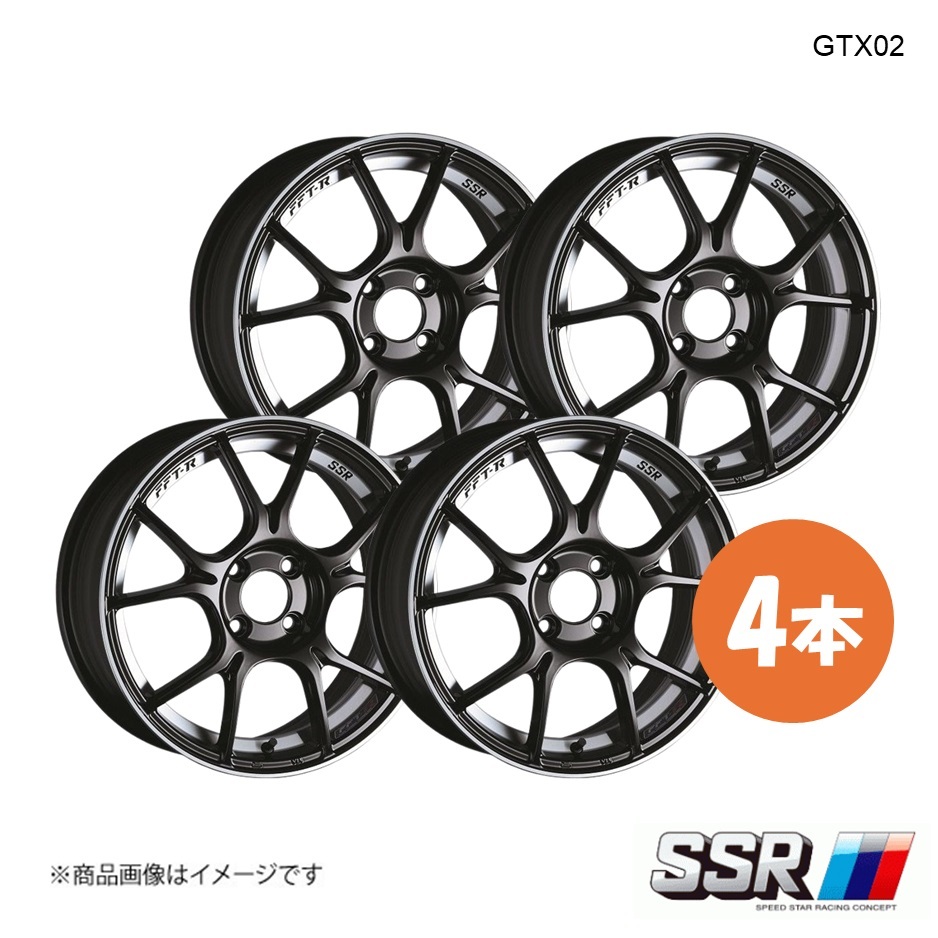 SSR GTX02 ホイール 4本 アルト ターボRS HA36S ベースグレード/2WD【16×5.0J 4-100 INSET48 グロスブラック】