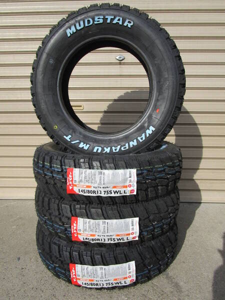 全国送料込み☆マッドスターワンパクM/T☆145/80R13☆軽バン軽トラキャリイエブリイハイゼットNバンアトレーピクシスクリッパー☆fo