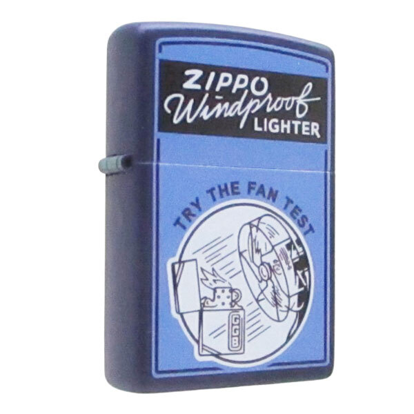 ジッポー オイルライター アメリカ加工 TRY THE FAN TEST ブルー Z239-119608/送料無料メール便 ポイント消化