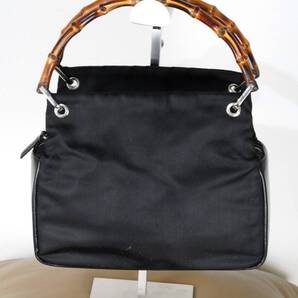 グッチ バンブー ハンドバッグ ナイロン/レザー レディース ハンドバッグ ブラック ユニークデザイン