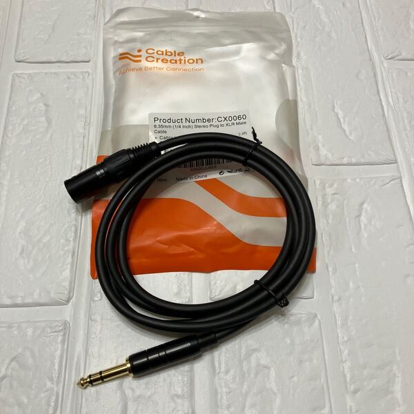 6.35mm to xlrケーブル,CableCreation TRS 6.35mm (1/4 インチ) オス to XLR オスケーブル 1.8M /ブラック