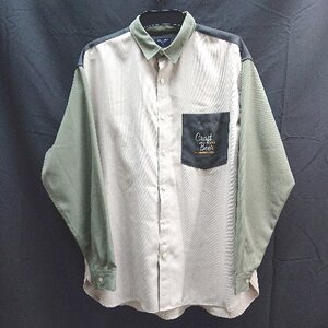 ◇ BACK NUMBER バックナンバー バック刺繍あり 長袖 シャツ サイズL ベージュ/マルチ メンズ E