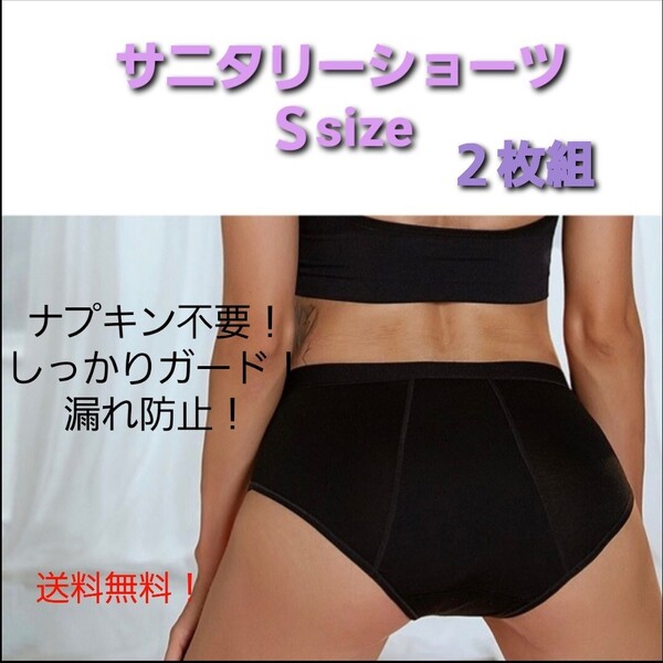 サニタリーショーツ 生理用ショーツ ナプキン不要 吸水型 次世代ショーツ 漏れ防止 しっかりガード 消臭効果 インナー S 2枚組