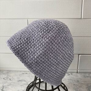 648医療ケア&街歩きエレガント帽子 グレーがかった水色