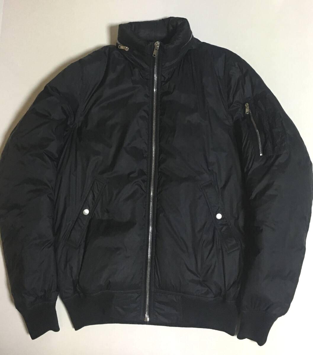 Rick Owens HOODED DOWN BOMBER JACKET 52 BLACK リックオウエンス ダウン ボンバー ジャケット MA‐1 ブルゾン BLOUSON ブラック 黒