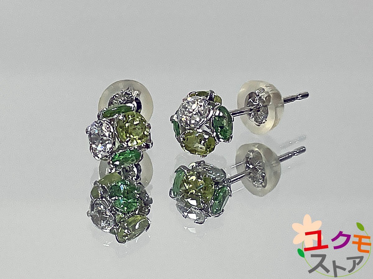 k14WG 天然石ピアス　カラーストーン天然石　ホワイトゴールド　両耳 k14WG 天然石ピアス カラーストーン天然石 ホワイトゴールド 両耳