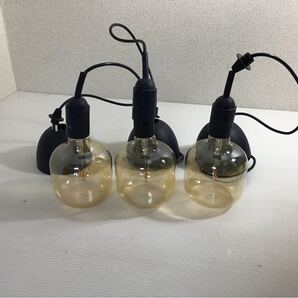 ペンダントライト グローヴァッカ ルッノム LED電球 3個セット IKEA アンバー 吊り下げ エジソン 照明器具