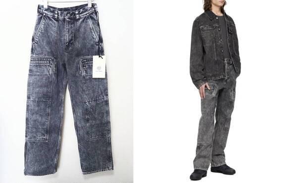新品 定価66000円 OUAT オーユーエーティー 24SS BLACK CARGO JEANS (009016PT) ブラック カーゴ ジーンズ デニム パンツ サイズ2 TY