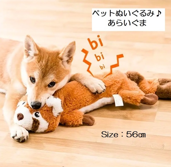 ■新品■犬用おもちゃ■ ペット 【あらいぐま】【56㎝】かわいい ぬいぐるみ アライグマ 大きい 人気