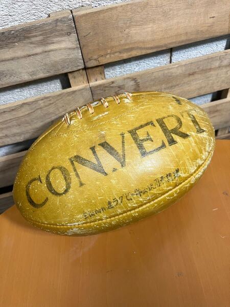 昭和 ラグビー 本革ボール 1975前後 ウシトラ CONVERT 全国ラグビー部会使用承認球 レア 希少 ヴィンテージ