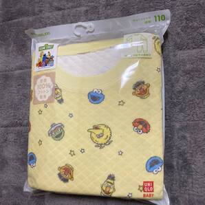 新品 ユニクロ セサミストリート キルトパジャマ キッズ110 セサミ エルモ