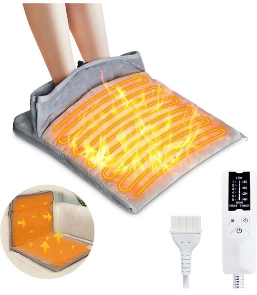 【送料無料】■フットウォーマー 電気座布団 ホットマット タイマー機能 丸洗いOK 抗菌防臭 省エネ 速暖 過熱防止機能(新品・未使用)