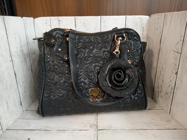 ANNA SUI アナスイ ハンドバッグ レディース バッグ ブラック バタフライ バラ ブラック