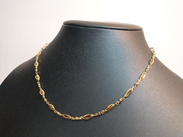 K18 (総5.4g) 40cm 切子 デザイン ネックレス