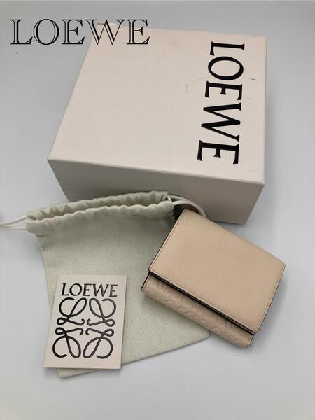 LOEWE リピートアナグラム レザー 三つ折り 財布