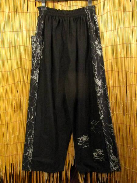⑤新品*男女兼用*コットン素材*黒色ベース*サイド切り替え*ロングパンツ