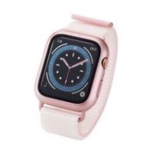 新品 【44mm対応☆】Applewatchベルト女性 ベビーピンク バンド 一体型 カバー SE Series 6 5 4 ピンク色 サイズ調整 可愛い