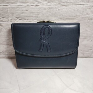 Roberta di Camerino がま口財布 レザー 三つ折 財布 小銭入れ ネイビー レディース ロベルタ ディ カメリーノ 送料無料