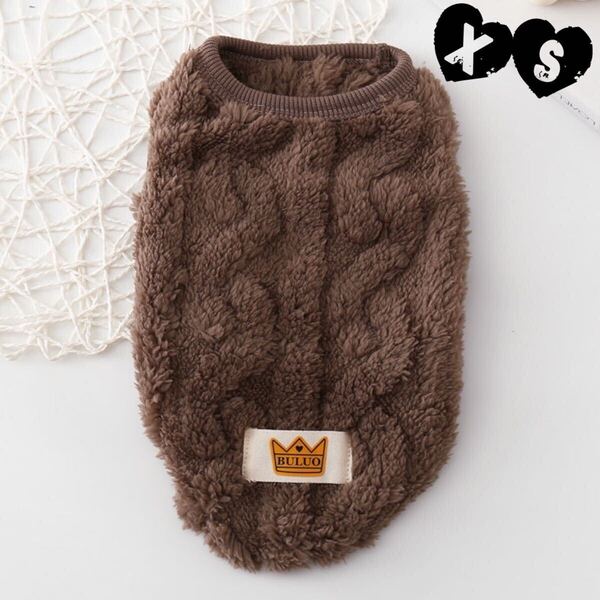 XS 袖なし あったか ベスト (茶色) 犬服 猫服 ペット用品 犬の服 小型犬 ペット服 モコモコ 保温