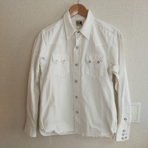 THE REAL McCOY'S リアルマッコイズ JOE MCCOY ジョーマッコイ Lot 203 ヘビーツイル ウエスタンシャツ 長袖 カウボーイシャツ M ホワイト
