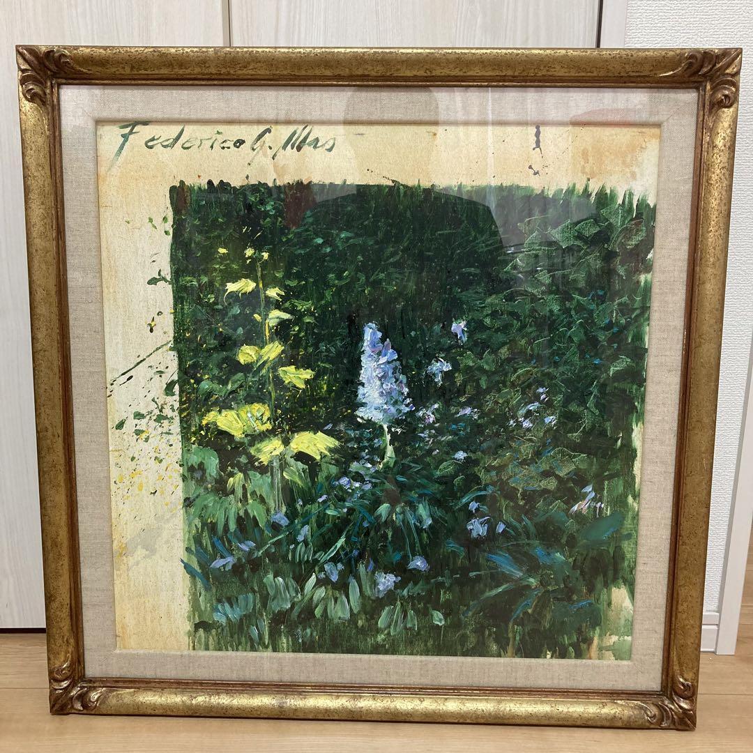 油絵　花　アンティーク　ヴィンテージ　油彩　インテリア　額縁　原画　一点物　作家 静物画油絵『花のある暮らし』 - 薔薇と天使のアンティーク