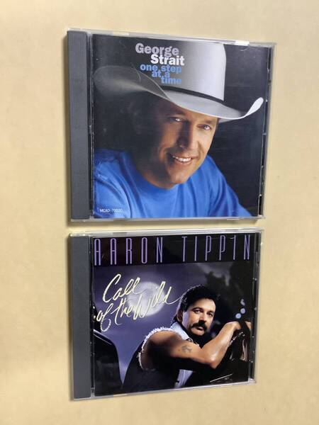 送料無料 GEORGE STRAIT「ONE STEP AT A TIME」輸入盤 + AARON TIPPIN「CALL OF THE WILD」輸入盤 2枚セット