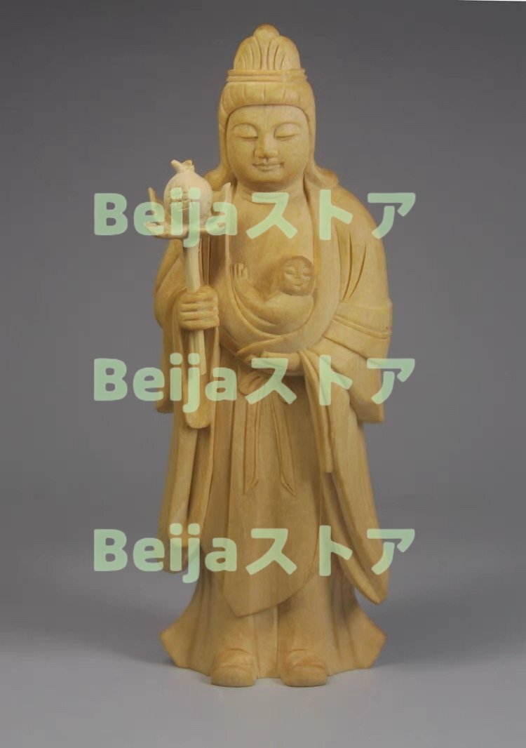 仏像 鬼子母神 木製 彫刻仏像・木彫り仏像・手彫り仏像祈る 厄除け(高さ12.5cm) 6,680円