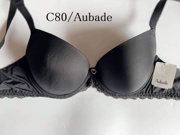 C80☆Aubade オーバドゥ Rosessenceモールドカップブラ 高級海外ランジェリー黒