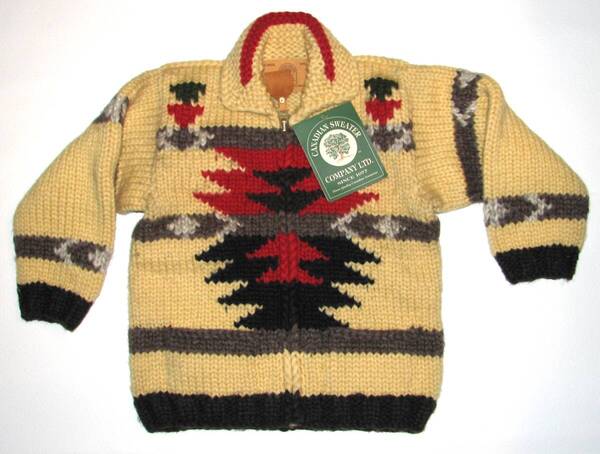 「未使用品」 CANADIAN SWEATER カナディアンセーター 子供用ジップアップ ウール100%