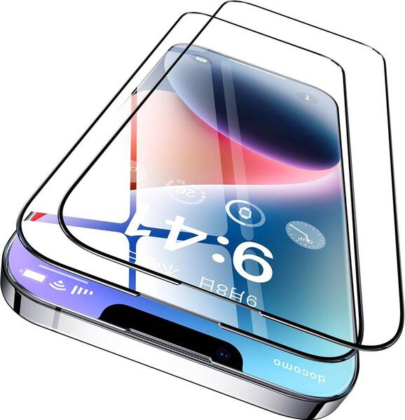 【装着感ゼロ・本体再現】 CASEKOO iPhone 14 / 13 用 iPhone13Pro 用 ガラスフィルム 2枚セット 簡単ガイド粋付き (6.1インチ)