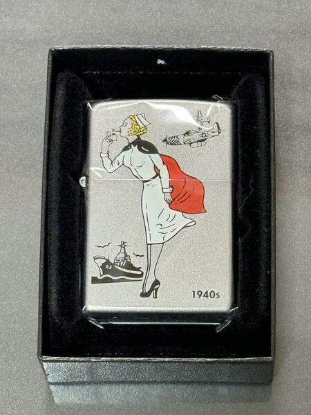 zippo ウィンディ 1930s 空軍 海軍 WINDY 前面加工品 2008年製 FIRST LADY バルガガール silver シルバー デットストック ケース 保証書