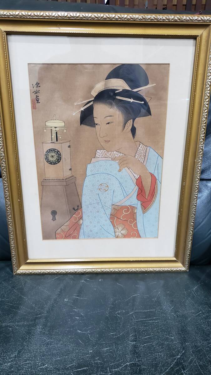 真作】【WISH】伊東深水「雪」リトグラフ 1988年作 証明シール