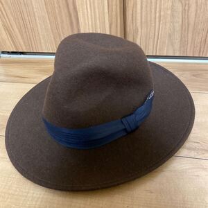 Грейс Грейс Грейс войлок шерсть складка шляпа шляпа складка коричневый